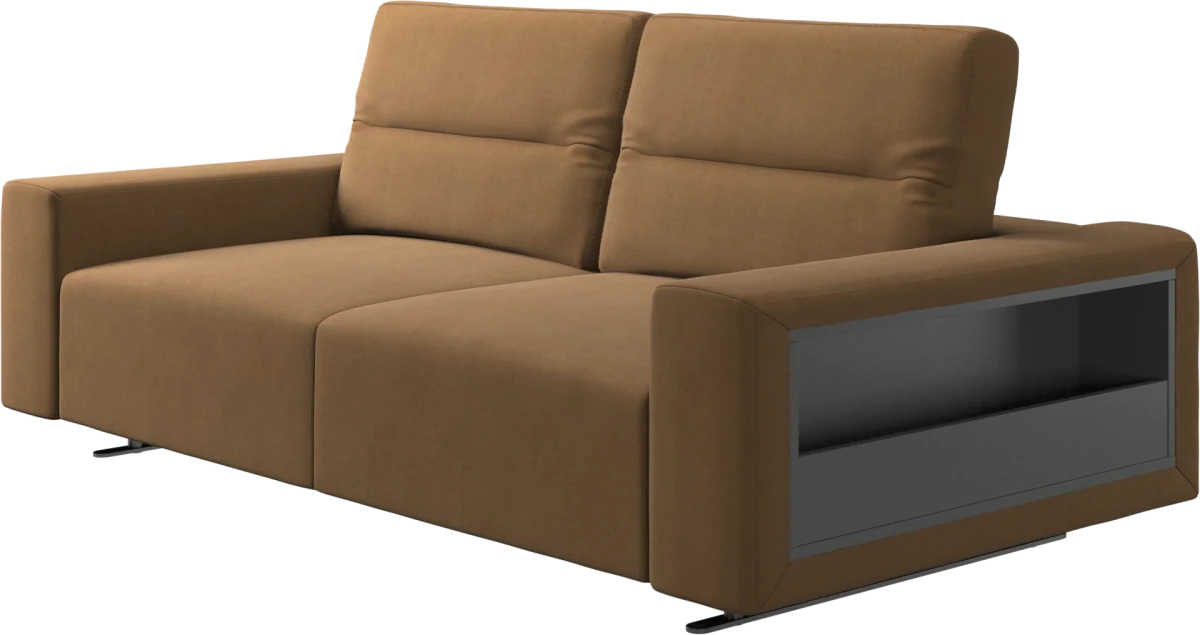 Hampton sofa with adjustable back and storage on the right side