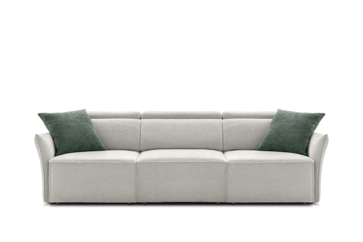 Hill — Linear sofa with extendable seats, adjustable headrests, and customizable armrests.