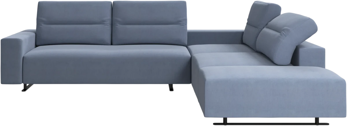 Hampton corner sofa with adjustable back and storage on left side