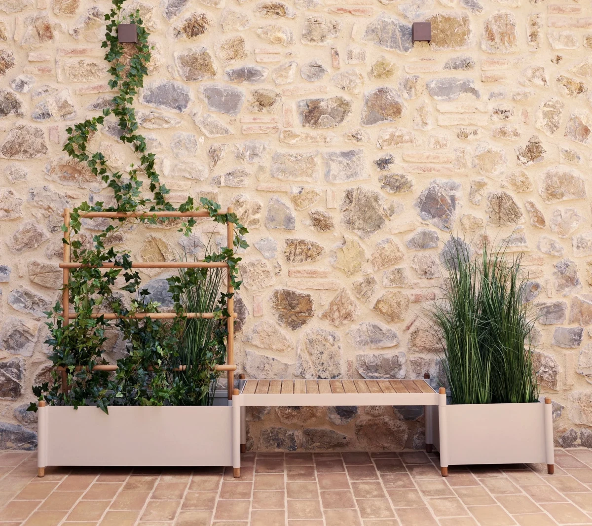 Sticks planter w/bench