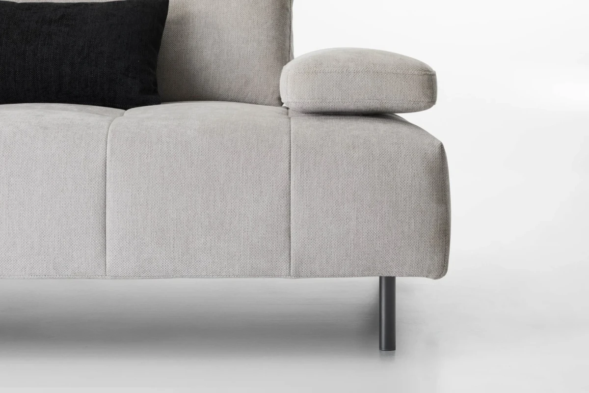Joplin — Quilted modular sofa with adjustable headrests and armrests, and sliding backrests