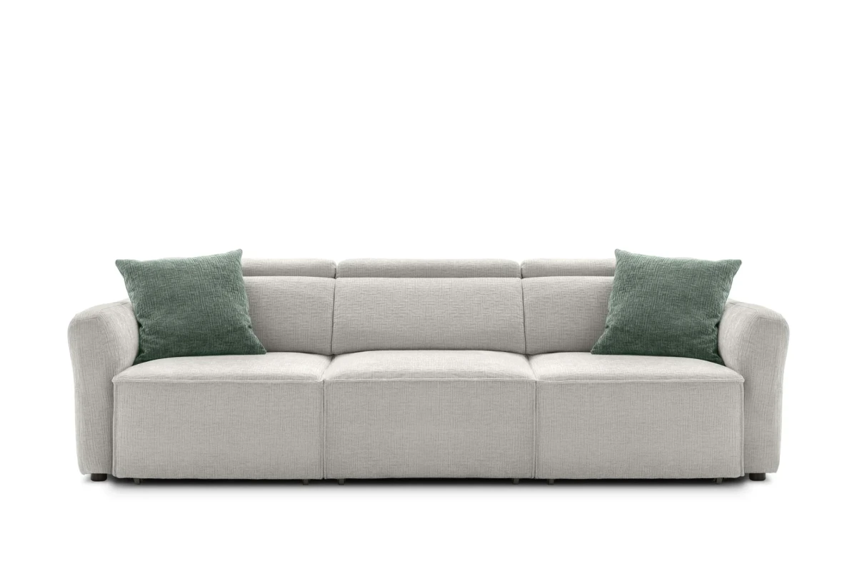 Hill — Linear sofa with extendable seats, adjustable headrests, and customizable armrests.