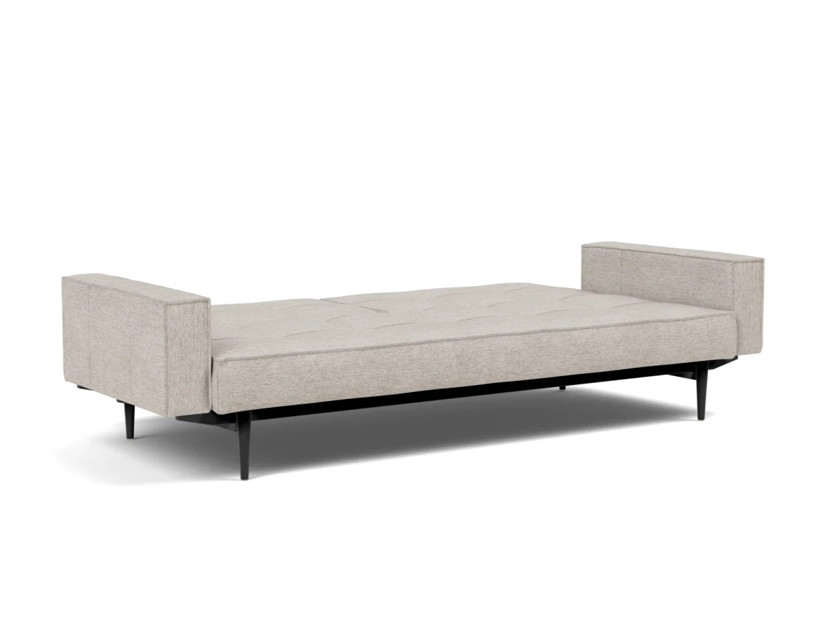 Splitback Styletto Sofa Bed Black Wood With Arms
