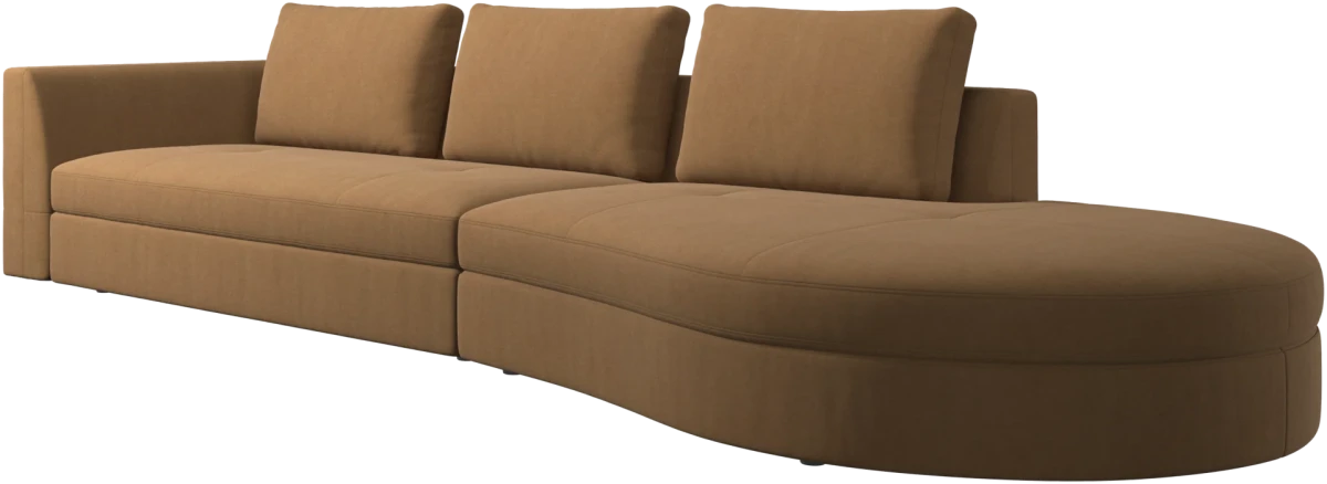 Bergamo sofa with round lounging unit,right