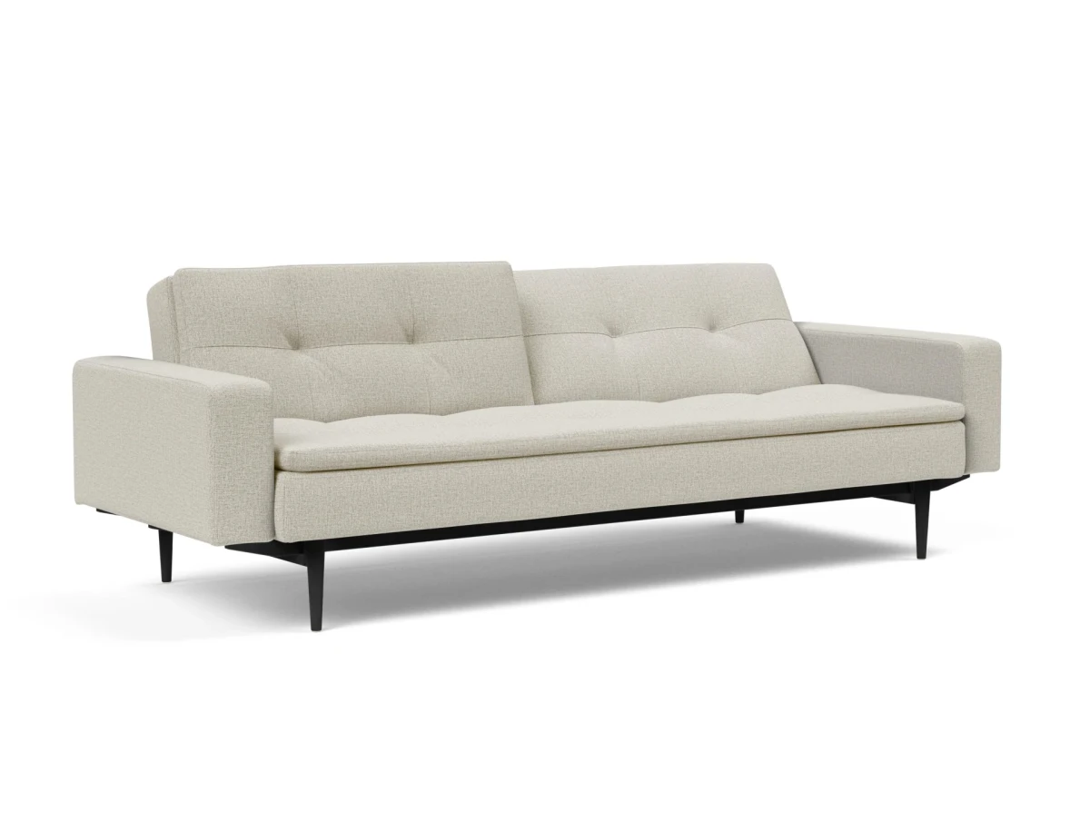 Dublexo Styletto Sofa Bed Black Wood With Arms