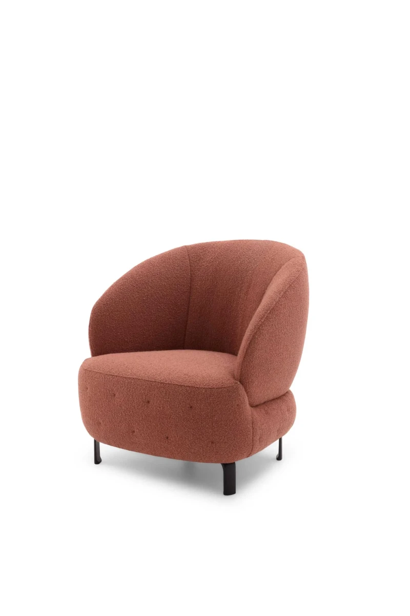 Guapa — Eccentric armchair with a quilted, rounded base and curved backrest.