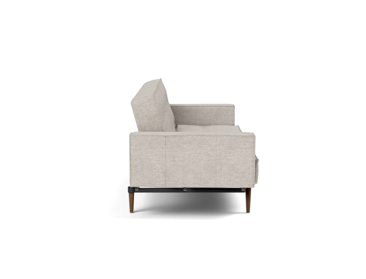 Splitback Styletto Sofa Bed Dark Wood With Arms