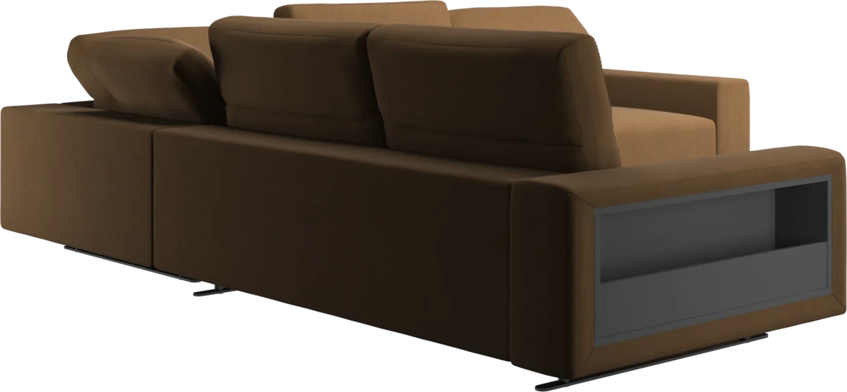 Hampton corner sofa with adjustable back and storage on left side