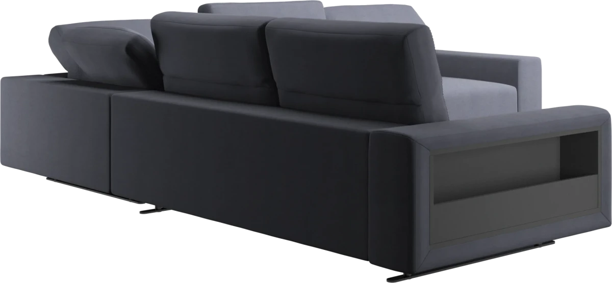 Hampton corner sofa with adjustable back and storage on left side