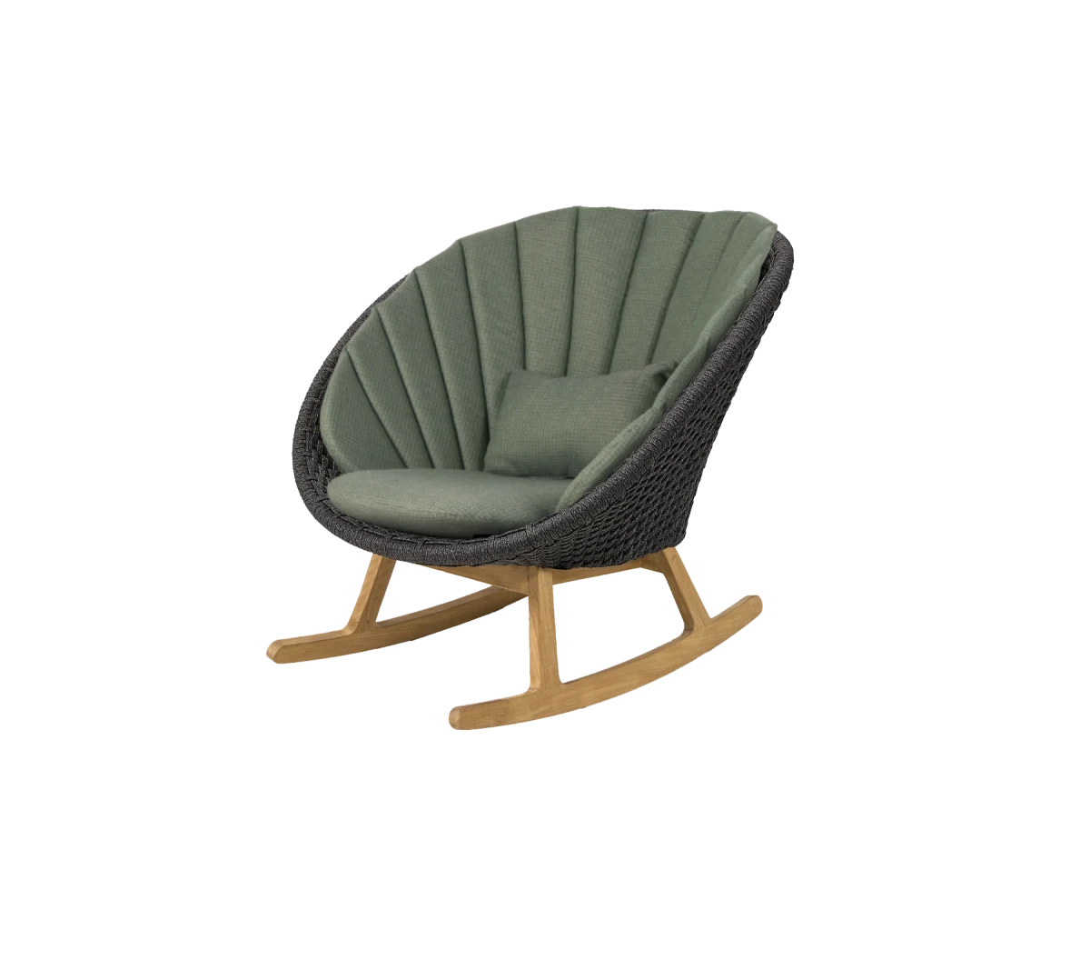 Peacock rocking chair w/teak legs