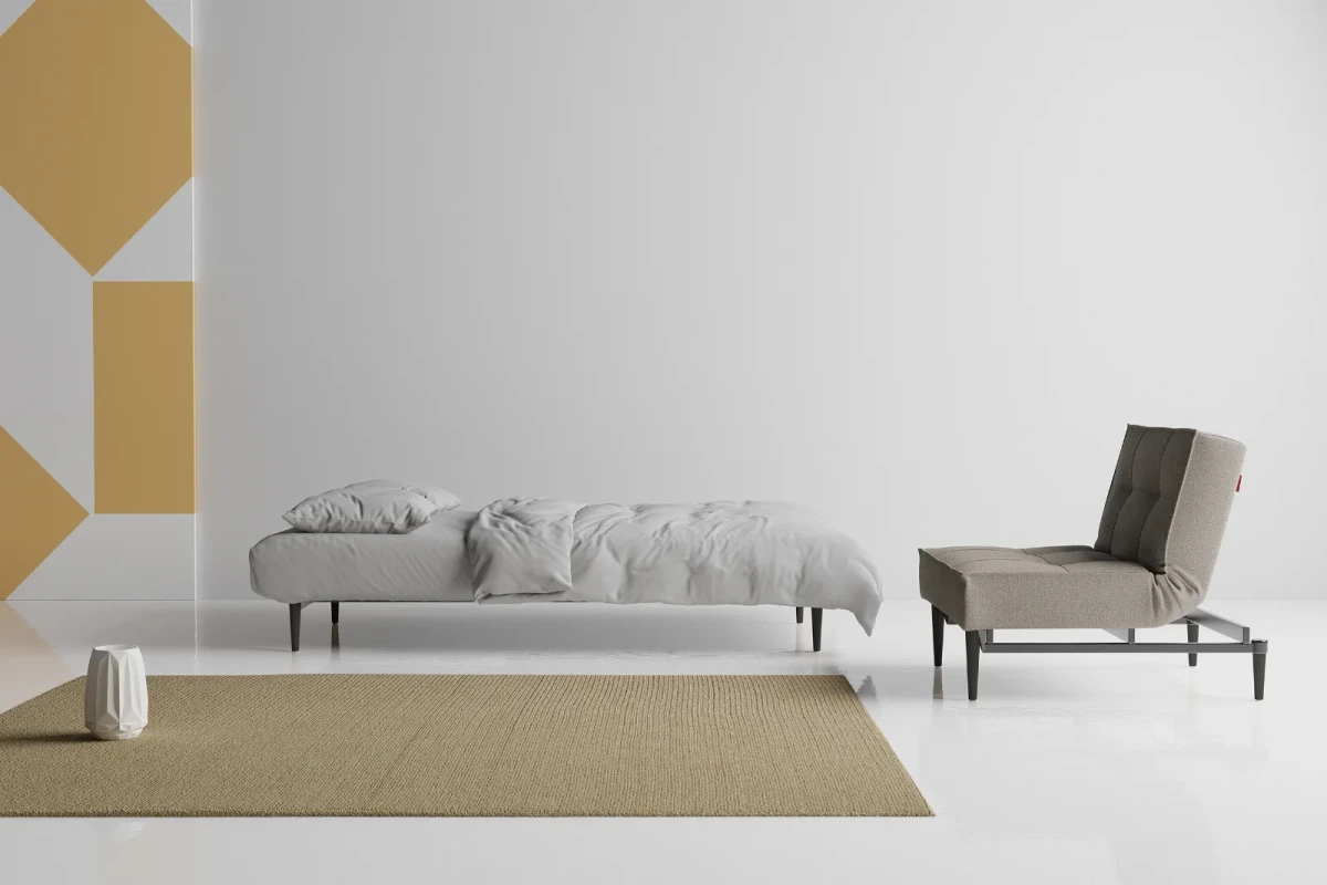 Splitback Styletto Sofa Bed Black Wood
