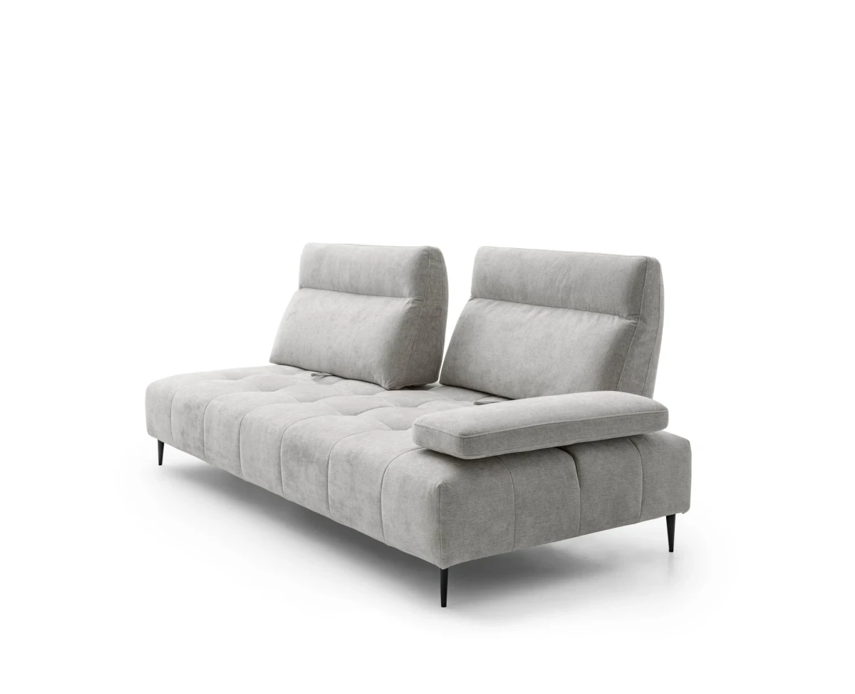 Joplin — Quilted modular sofa with adjustable headrests and armrests, and sliding backrests