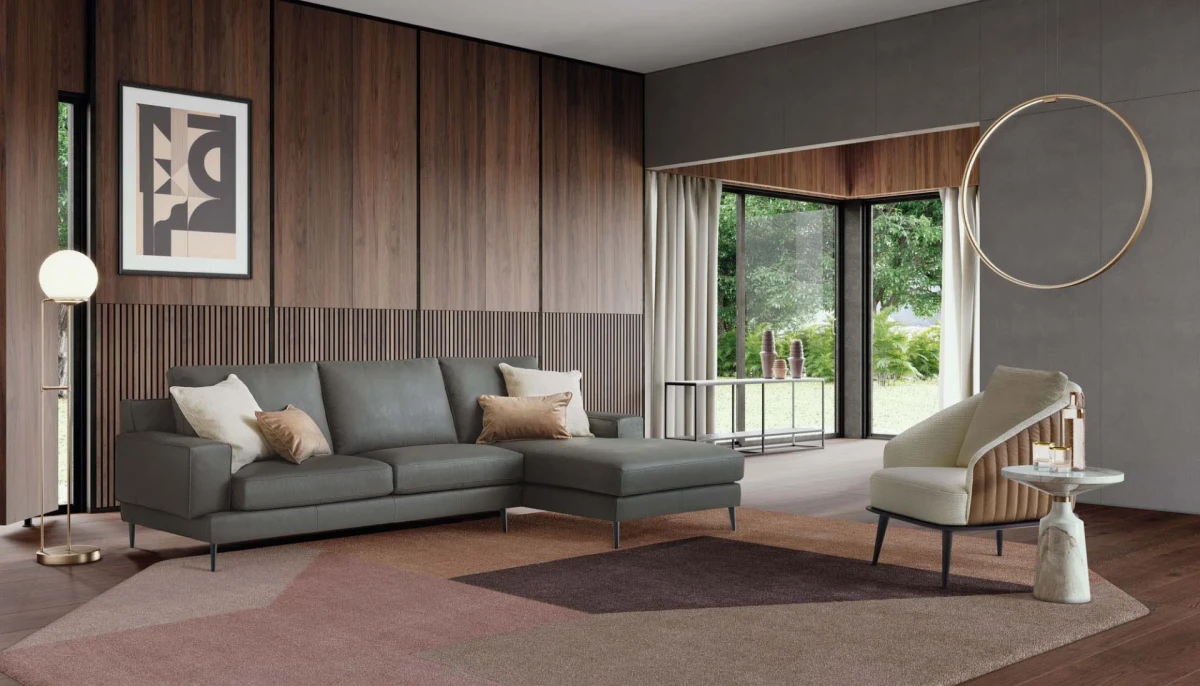 Kennedy — Modern sofa with a linear design.