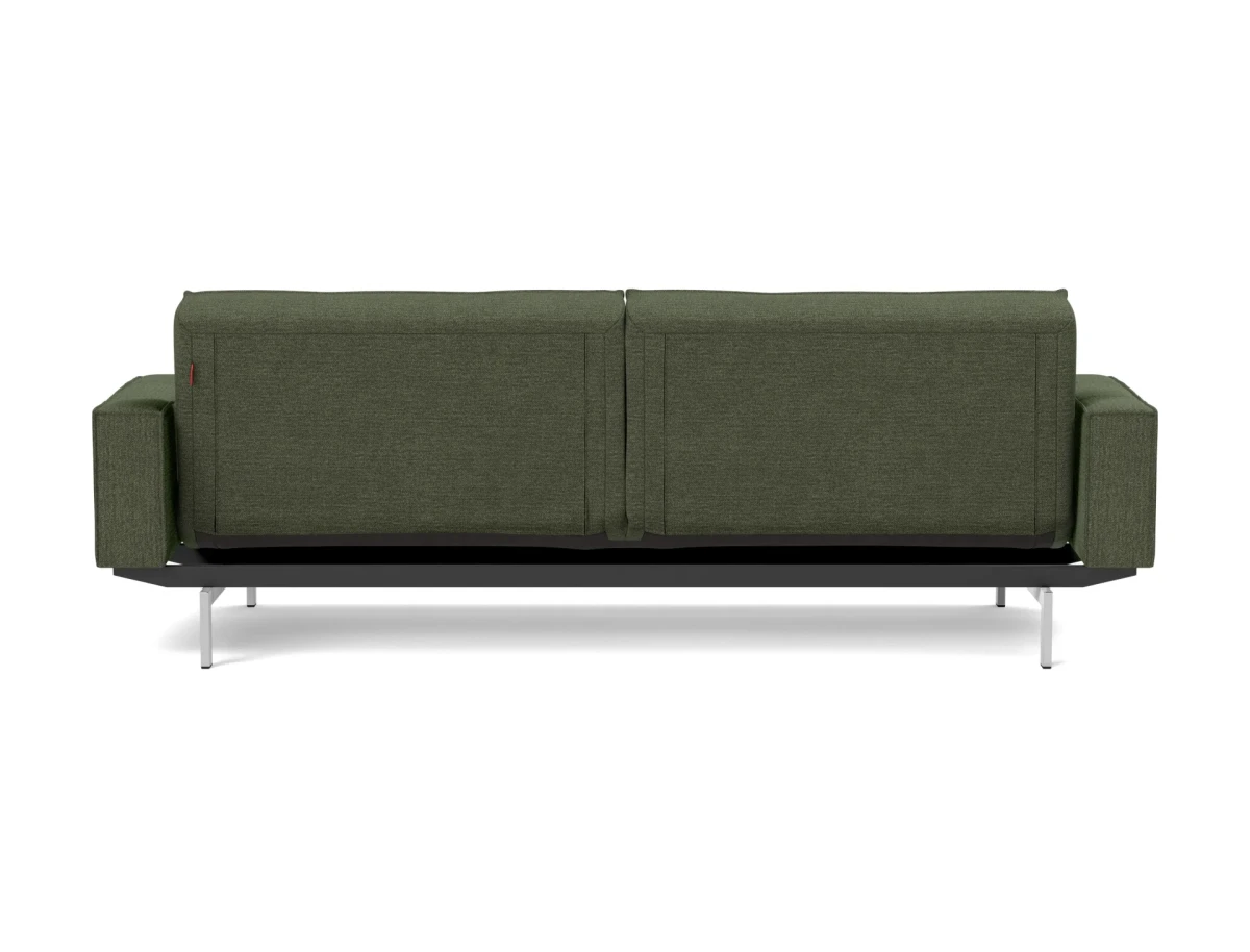 Splitback Chrome Sofa Bed With Arms