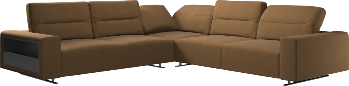 Hampton corner sofa with adjustable back and storage on left side