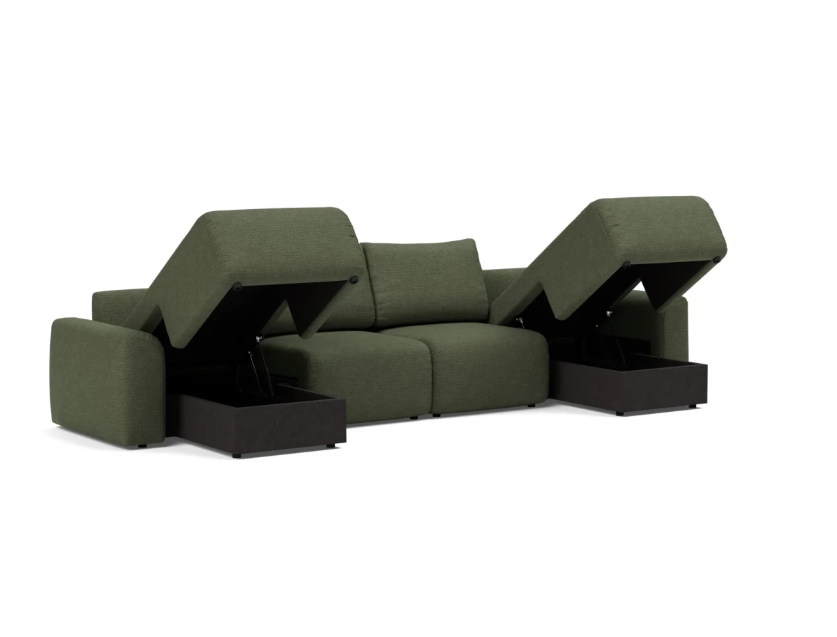 Norum Sofa Bed U-shape With Chunky Arms