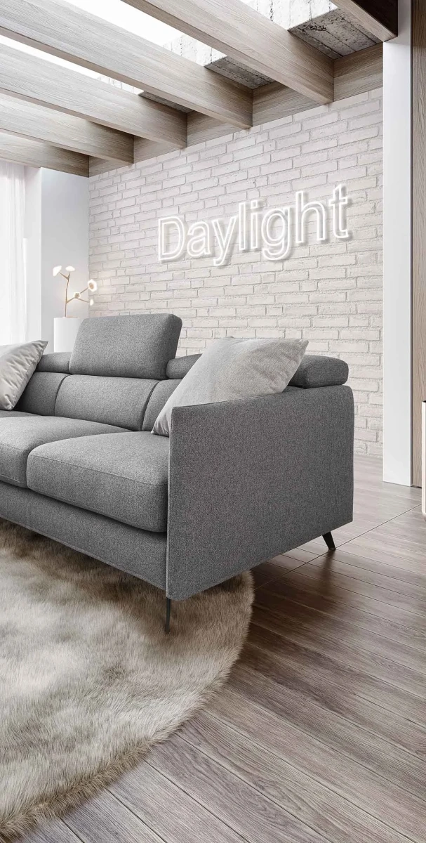 Vanessa — Modern sofa with adjustable headrests and asymmetrical corner seating.