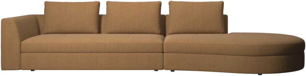 Bergamo sofa with round lounging unit,right