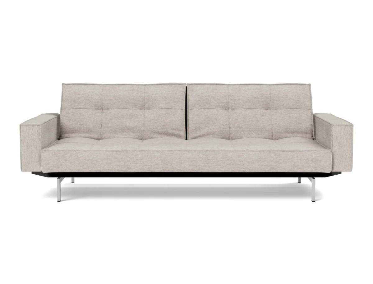 Splitback Chrome Sofa Bed With Arms