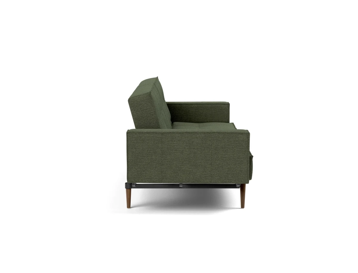 Splitback Styletto Sofa Bed Dark Wood With Arms