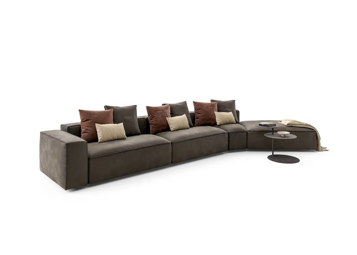 Adam — Modern sofa with square shapes and customisable backrests