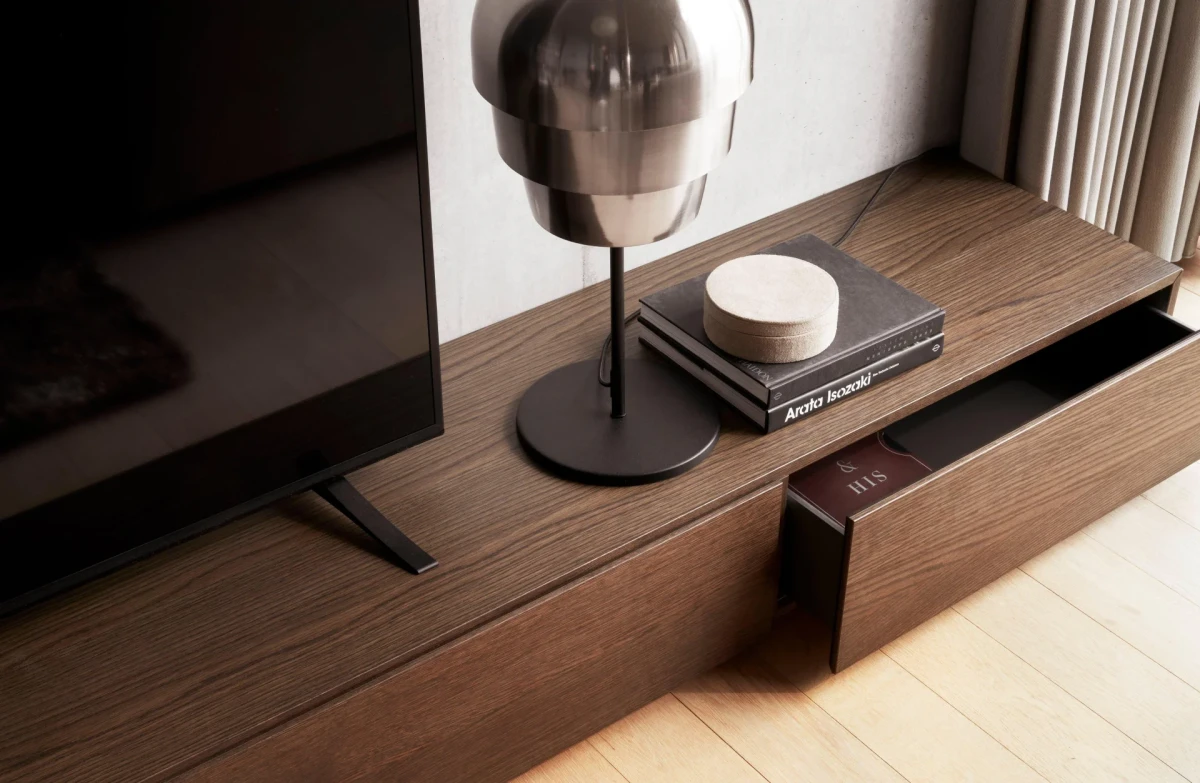 Lugano media unit with drawers metal