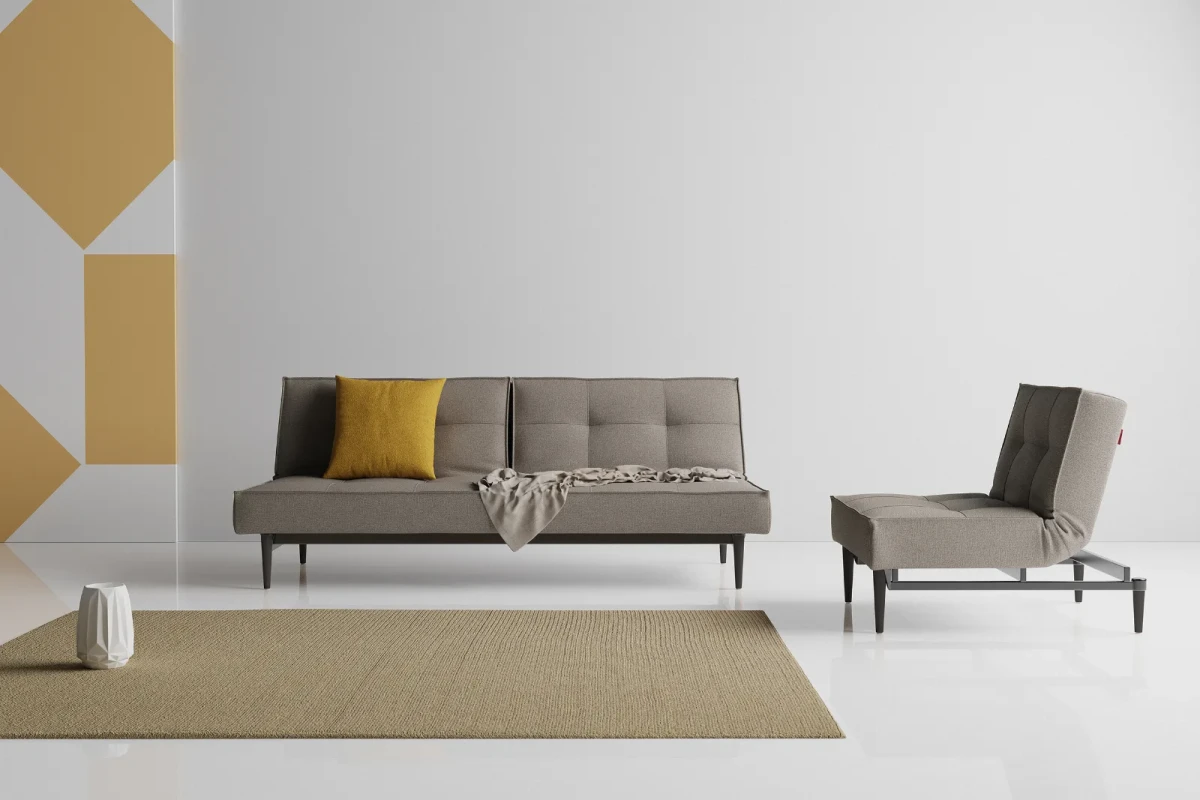 Splitback Styletto Sofa Bed Black Wood