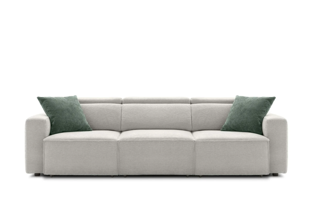Hill — Linear sofa with extendable seats, adjustable headrests, and customizable armrests.