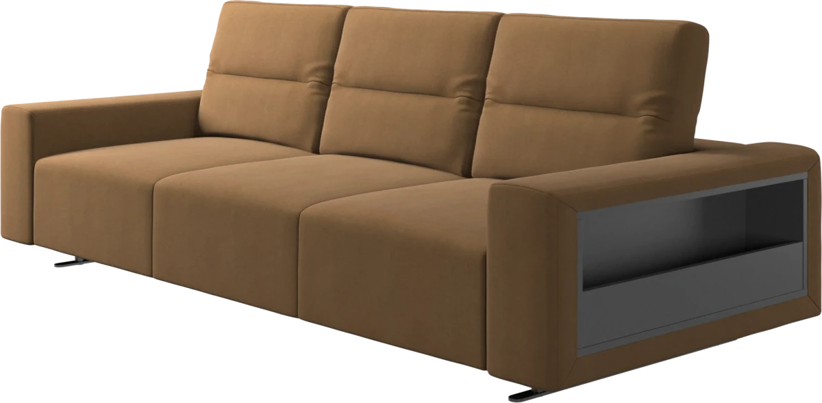 Hampton sofa with adjustable back and storage on the right side
