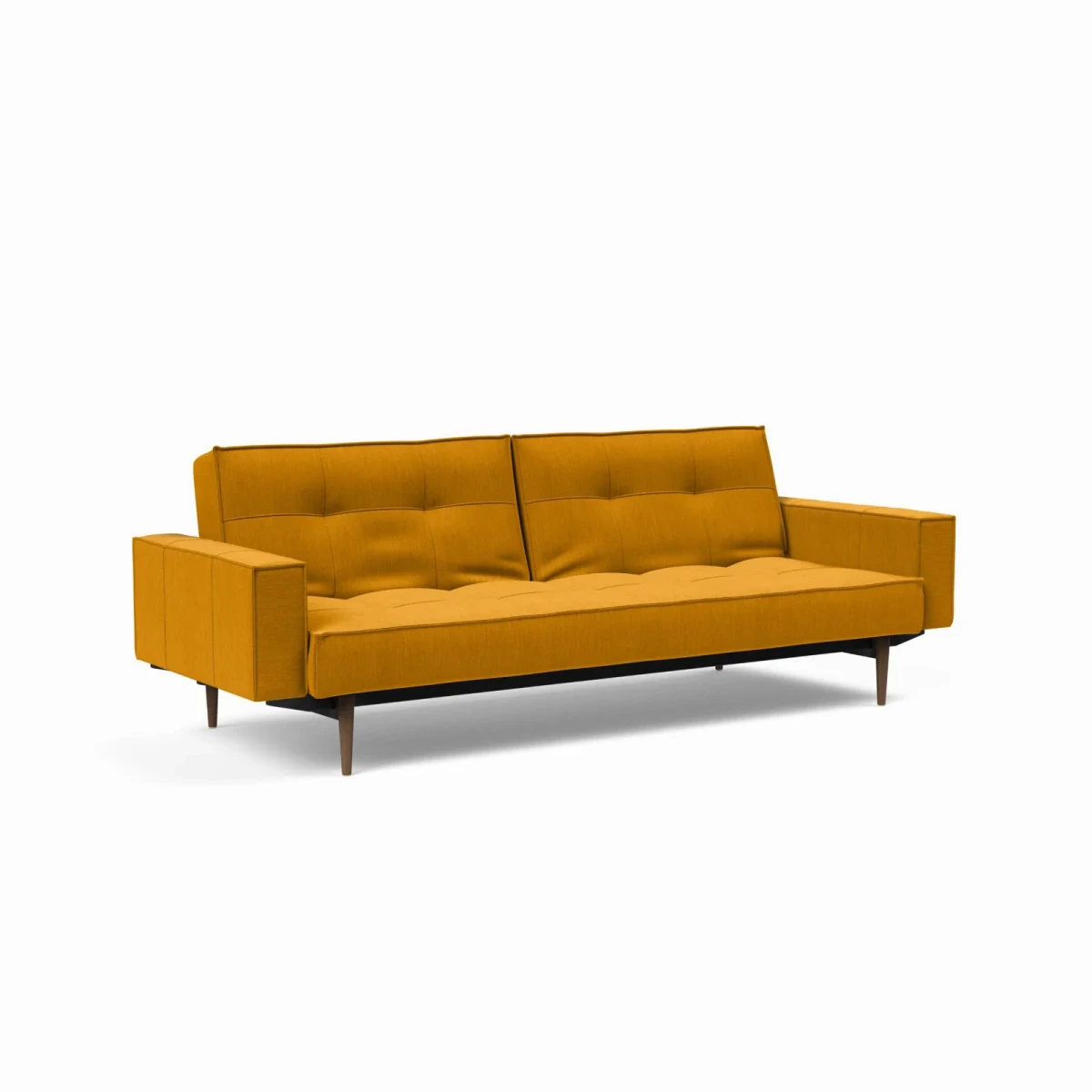 Splitback Styletto Sofa Bed Dark Wood With Arms