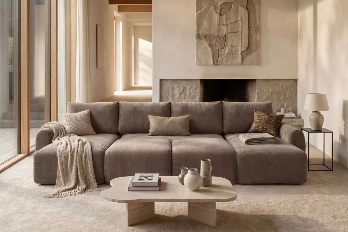 Norum Sofa Bed U-shape With Curve Arms