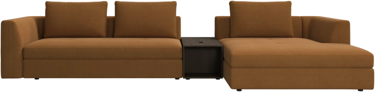 Bergamo chaise longue sofa with storage