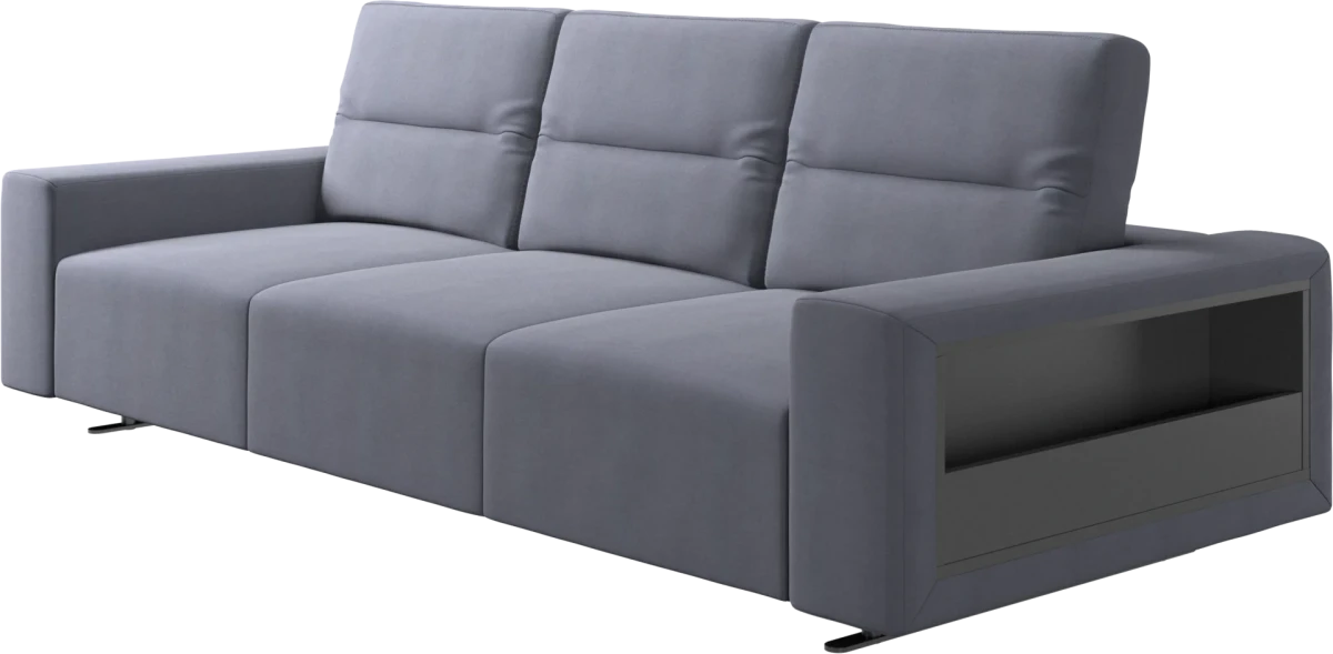 Hampton sofa with adjustable back and storage on the right side