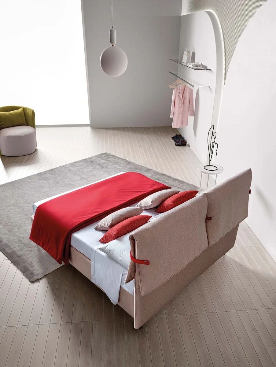 Primrose — Space-saving bed with a headboard featuring large padded cushions secured with buckles.
