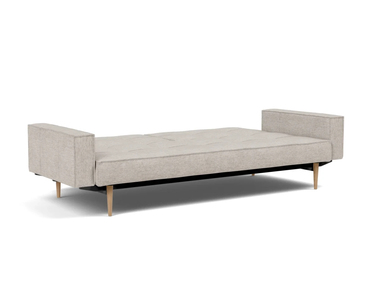 Splitback Styletto Sofa Bed Light Wood With Arms