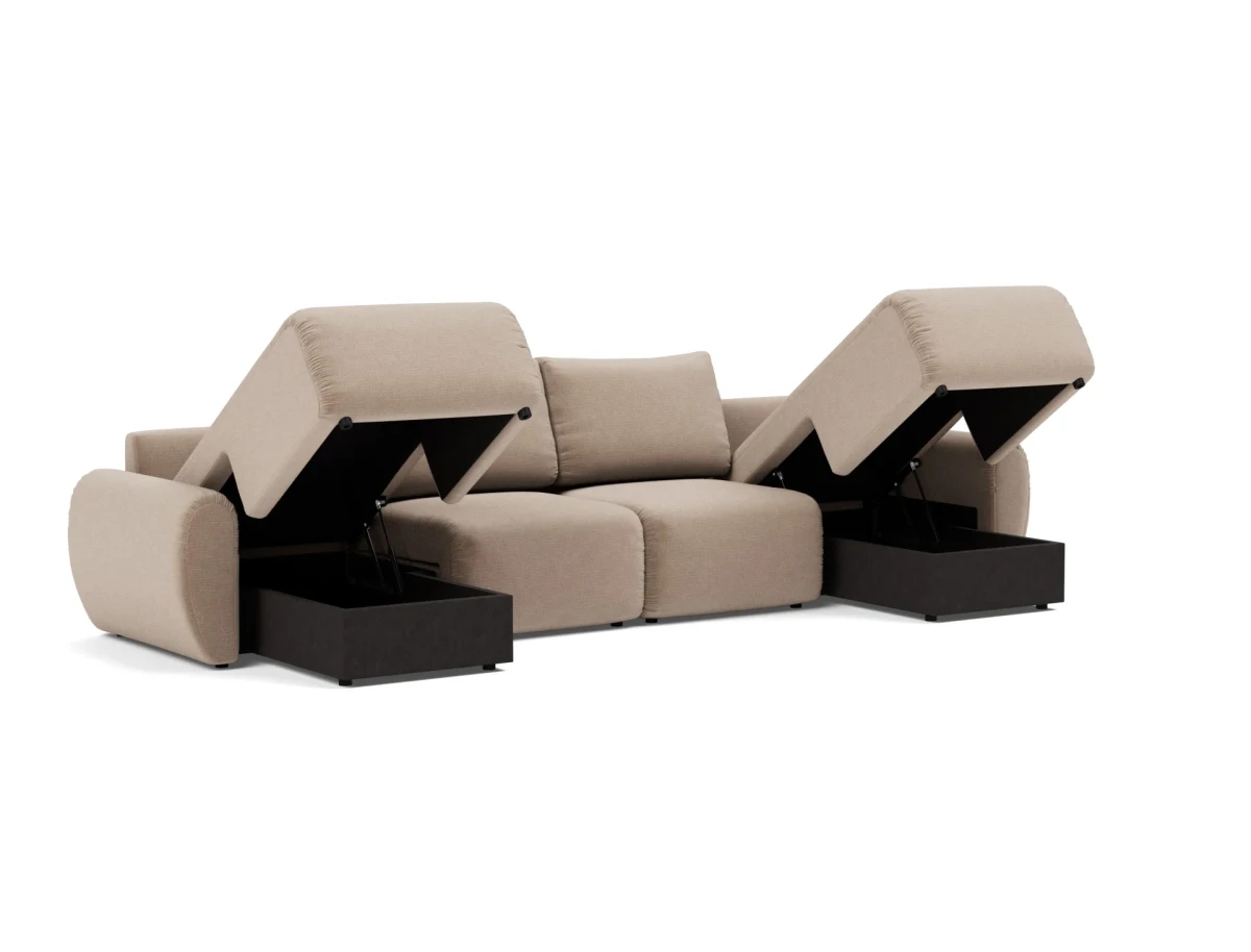 Norum Sofa Bed U-shape With Curve Arms