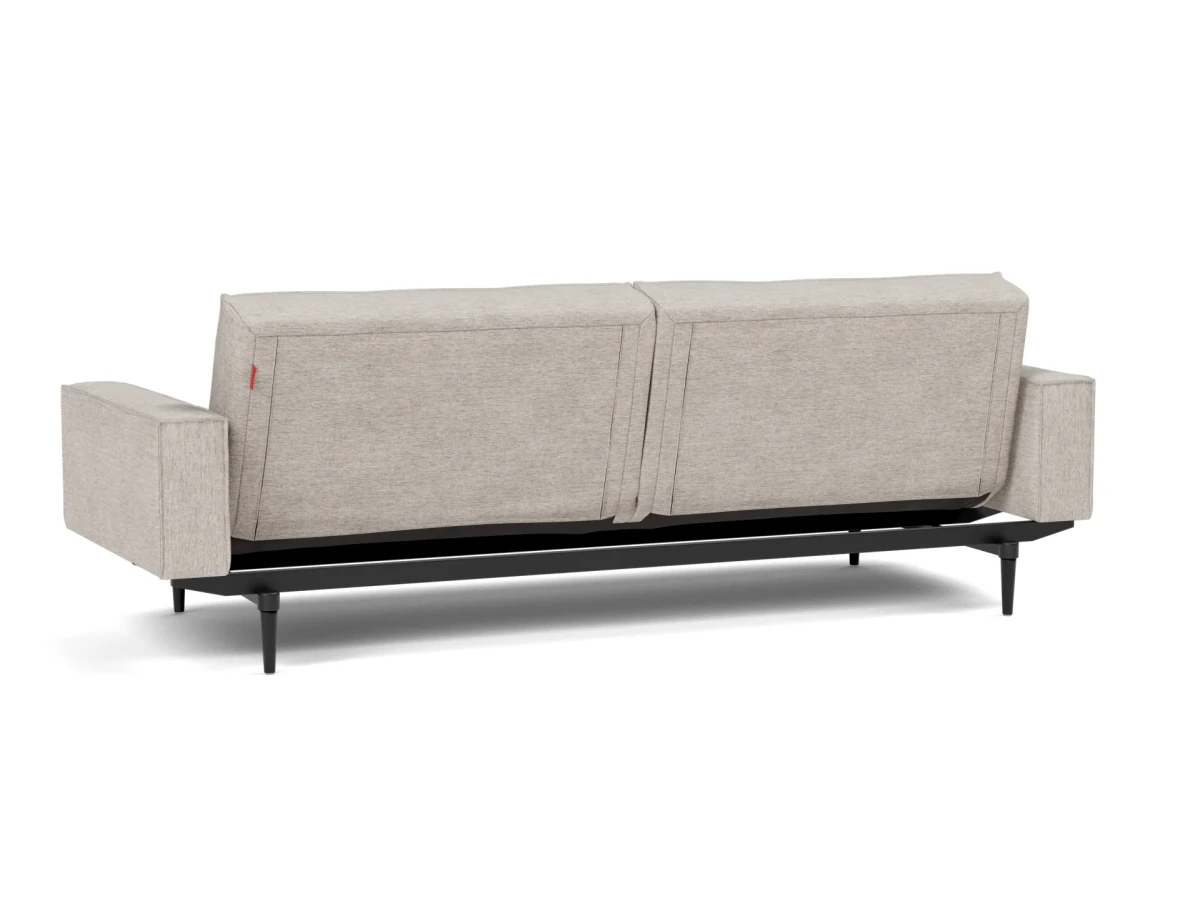 Splitback Styletto Sofa Bed Black Wood With Arms