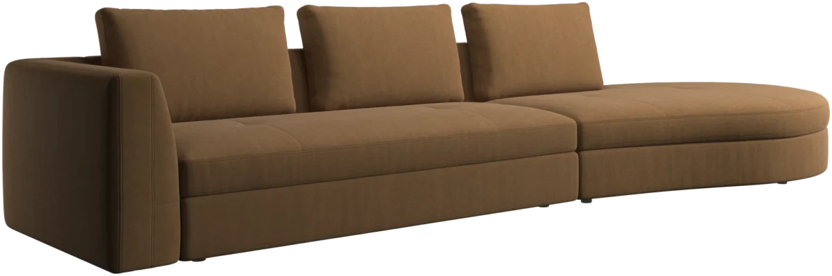 Bergamo sofa with round lounging unit,right