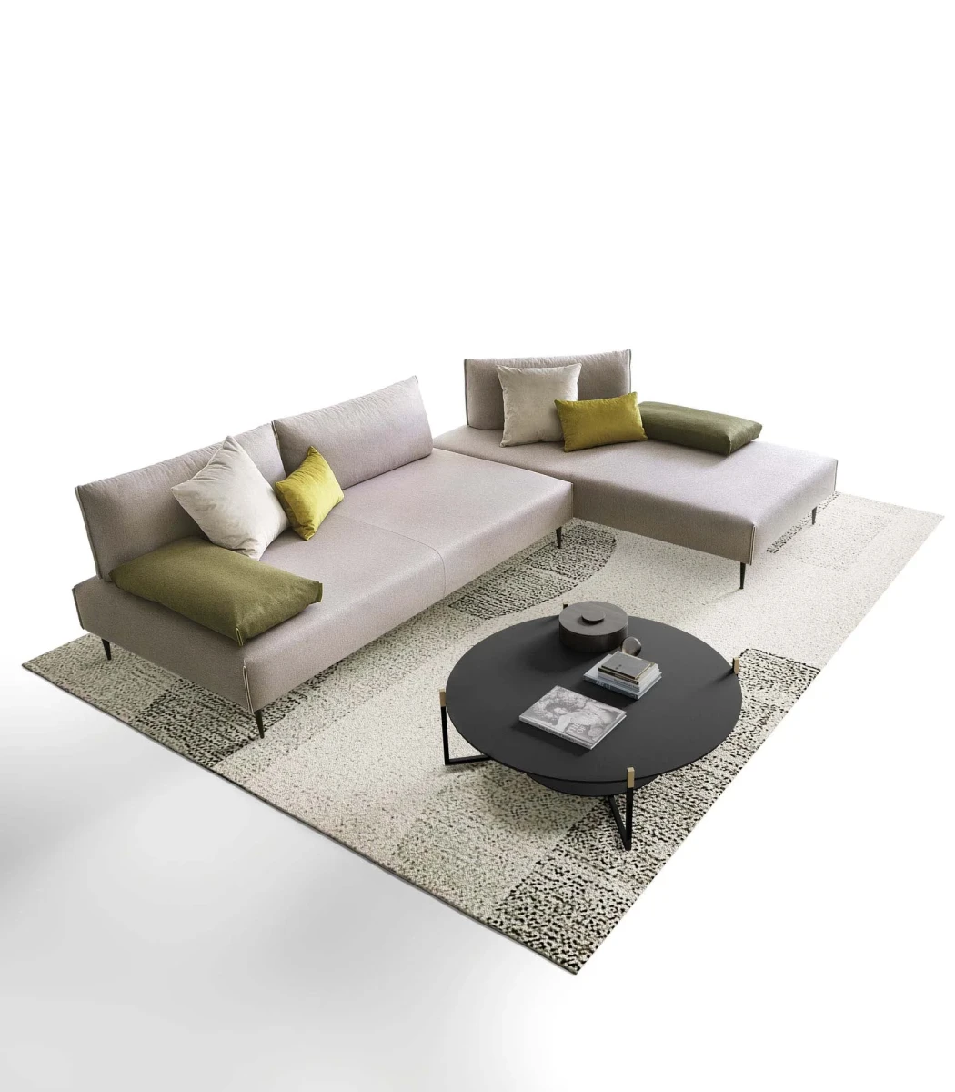 Bacio Light — Space-saving modular sofa with a compact design and movable backrests – also available in leather.