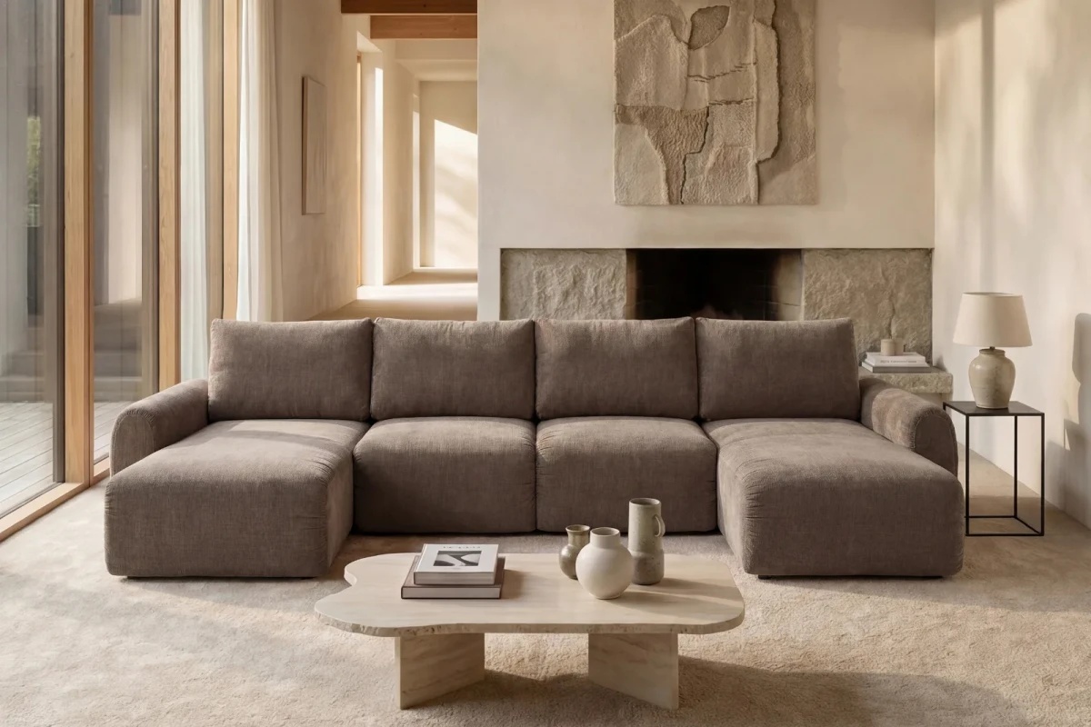 Norum Sofa Bed U-shape With Curve Arms