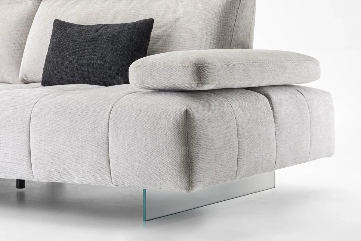 Joplin — Quilted modular sofa with adjustable headrests and armrests, and sliding backrests