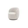 Moby — Rounded one-piece frame armchair with a quilted backrest and optional fixed or swivel base.