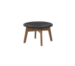 Peacock side table/footstool w/teak legs
