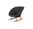 Peacock rocking chair w/teak legs