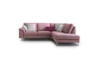 Papilio — Sofa with extendable footrest, rounded armrests, and asymmetrical corner seating.
