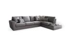 Magyster — Sofa with visible stitching and integrated side shelf.