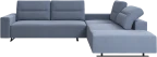 Hampton corner sofa with adjustable back and storage on left side