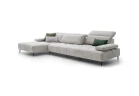 Joplin — Quilted modular sofa with adjustable headrests and armrests, and sliding backrests