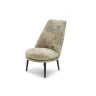 Lord — Minimalist armchair with a fixed or swivel base, round seat and high backrest.