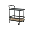 Roll bar trolley incl. teak table top